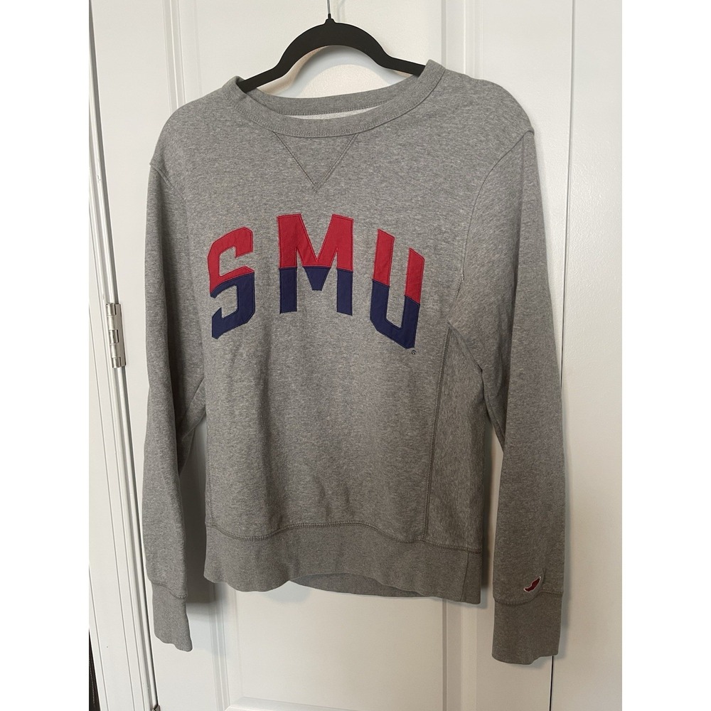 SMU Southern Methodist‎ University Pull Over Sweatshirt Small League Gray